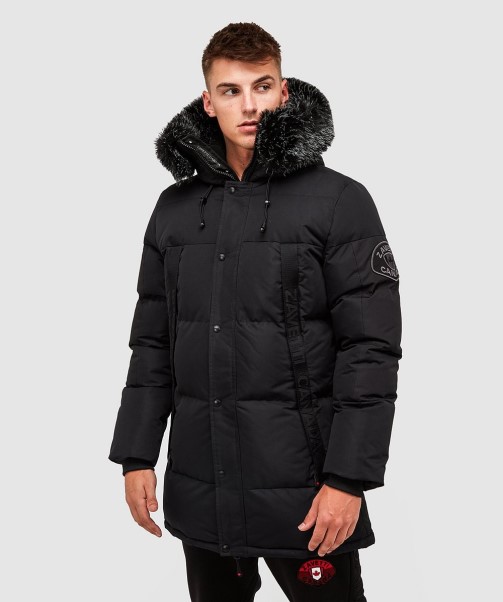 Zavetti Canada Aylmer Long Puffer Parka Jacket Black
