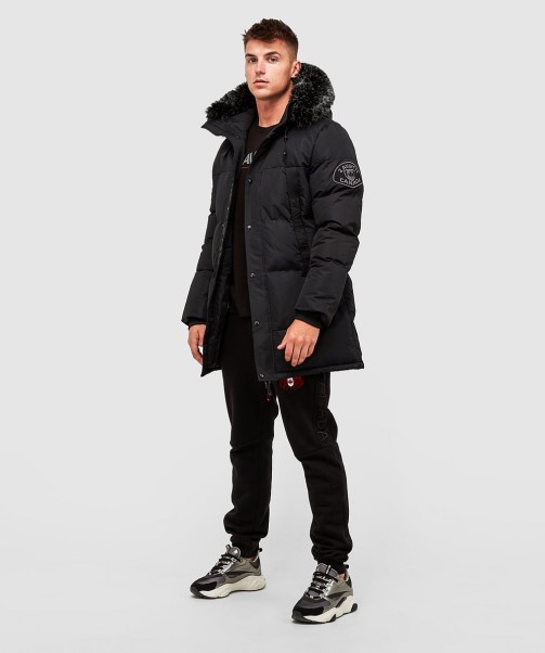 Zavetti Canada Aylmer Long Puffer Parka Jacket Black