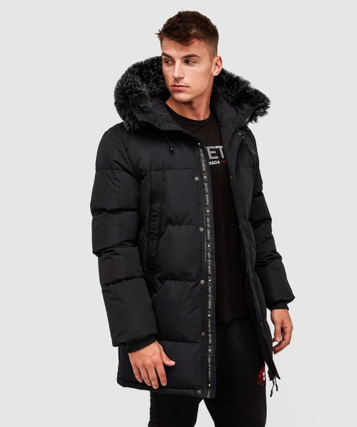 Zavetti Canada Aylmer Long Puffer Parka Jacket Black