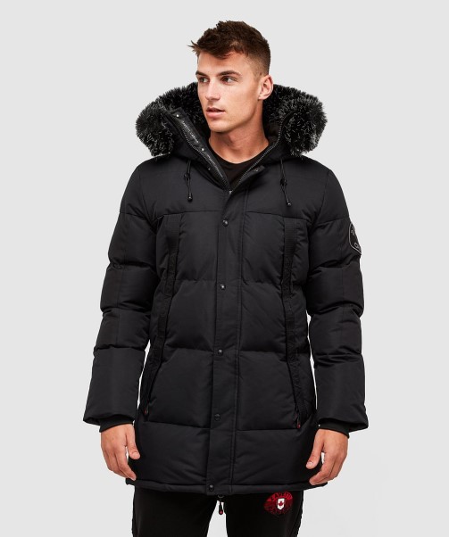 Zavetti Canada Aylmer Long Puffer Parka Jacket Black