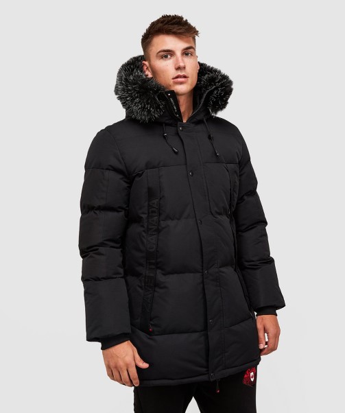 Zavetti Canada Aylmer Long Puffer Parka Jacket Black