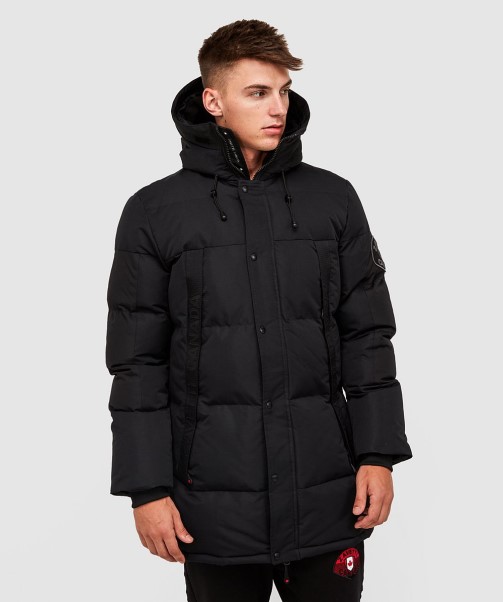 Zavetti Canada Aylmer Long Puffer Parka Jacket Black