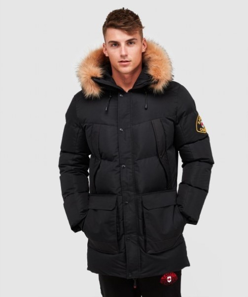Thelon Long Puffer Parka Jacket Black Zavetti Canada