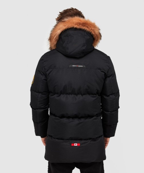 Thelon Long Puffer Parka Jacket Black Zavetti Canada