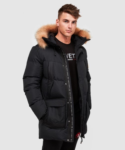 Thelon Long Puffer Parka Jacket Black Zavetti Canada