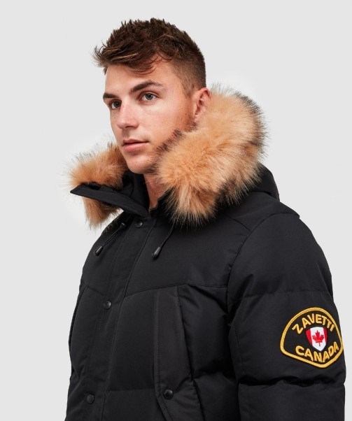 Thelon Long Puffer Parka Jacket Black Zavetti Canada