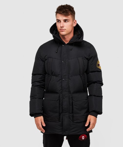 Thelon Long Puffer Parka Jacket Black Zavetti Canada