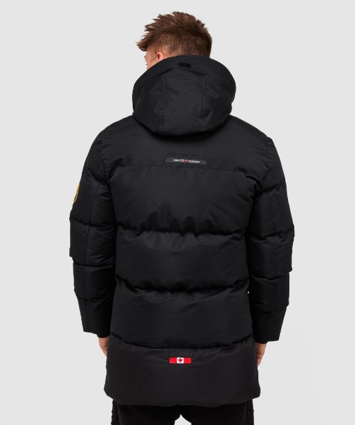 Thelon Long Puffer Parka Jacket Black Zavetti Canada