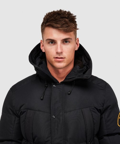 Thelon Long Puffer Parka Jacket Black Zavetti Canada