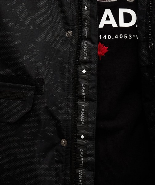 Jet Black Zavetti Canada Abelli 2.0 Reflective Bomber Jacket