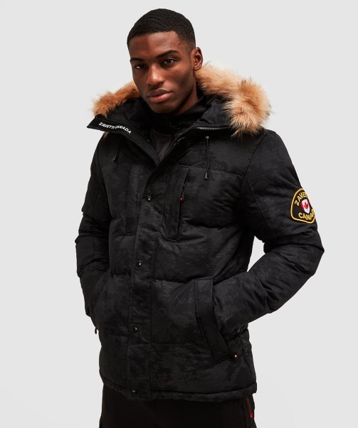 Jet Black Oshawa 2.0 Reflective Puffer Parka Jacket Zavetti Canada
