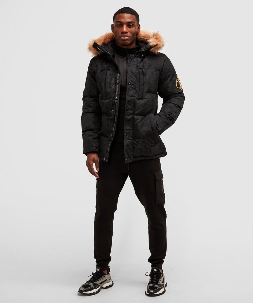 Jet Black Oshawa 2.0 Reflective Puffer Parka Jacket Zavetti Canada