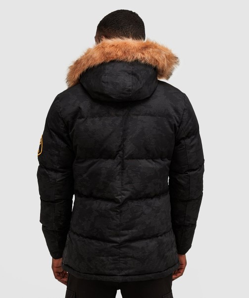 Jet Black Oshawa 2.0 Reflective Puffer Parka Jacket Zavetti Canada