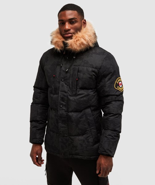 Jet Black Oshawa 2.0 Reflective Puffer Parka Jacket Zavetti Canada