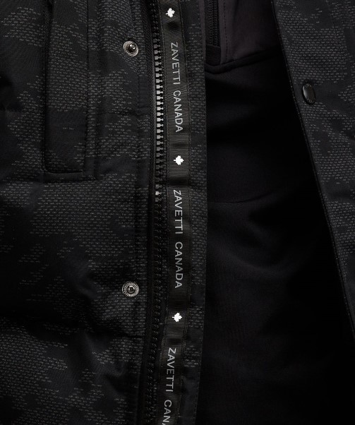 Jet Black Oshawa 2.0 Reflective Puffer Parka Jacket Zavetti Canada