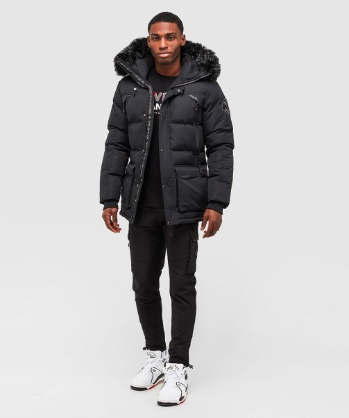 Orford Puffer Parka Jacket Black Zavetti Canada