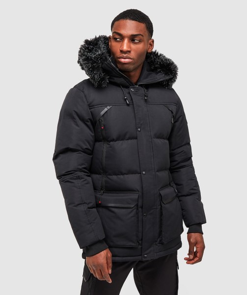 Orford Puffer Parka Jacket Black Zavetti Canada