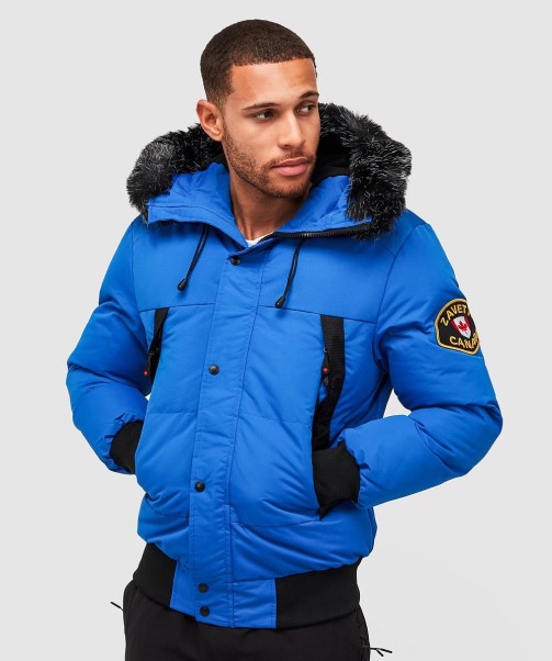 Royal Aylmer Puffer Fur Hooded Bomber Jacket Zavetti Canada