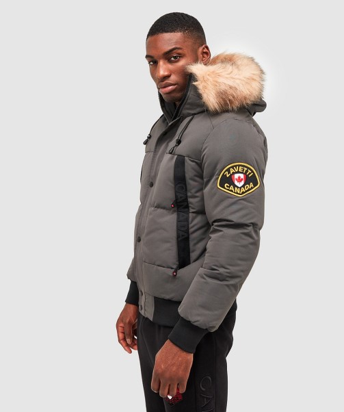 Royal Aylmer Puffer Fur Hooded Bomber Jacket Zavetti Canada