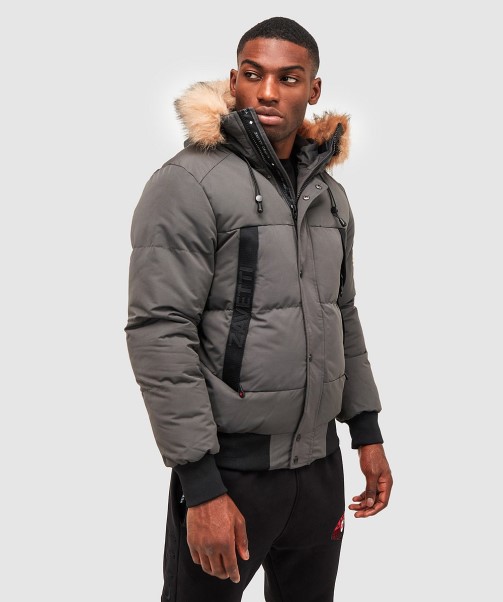 Royal Aylmer Puffer Fur Hooded Bomber Jacket Zavetti Canada