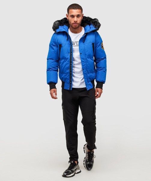 Royal Aylmer Puffer Fur Hooded Bomber Jacket Zavetti Canada