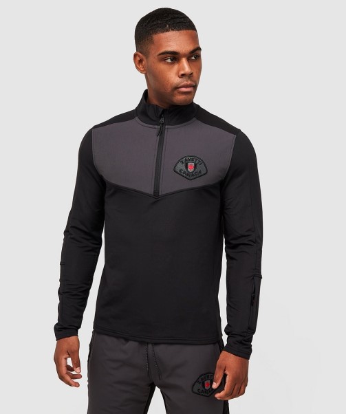 Rivelini Quarter Zipped T-Shirt Zavetti Canada Jet Black