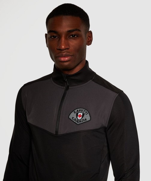 Rivelini Quarter Zipped T-Shirt Zavetti Canada Jet Black