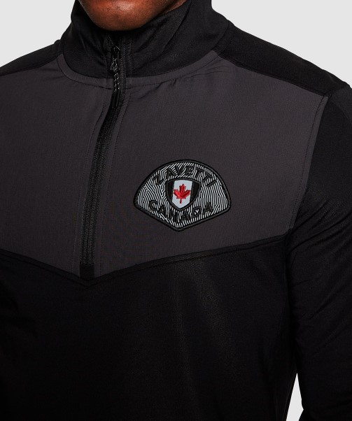 Rivelini Quarter Zipped T-Shirt Zavetti Canada Jet Black