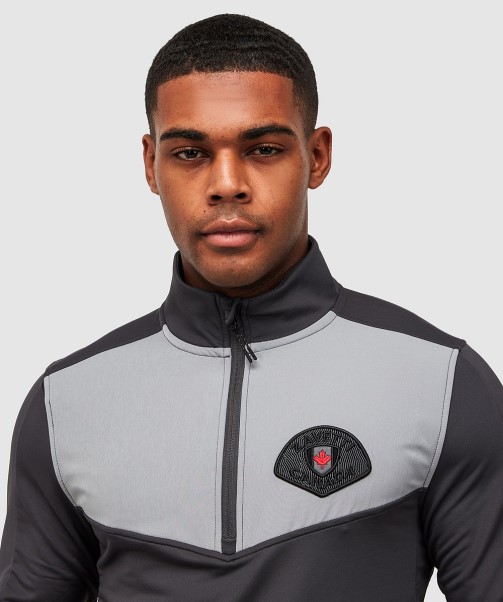 Rivelini Quarter Zipped T-Shirt Zavetti Canada Jet Black