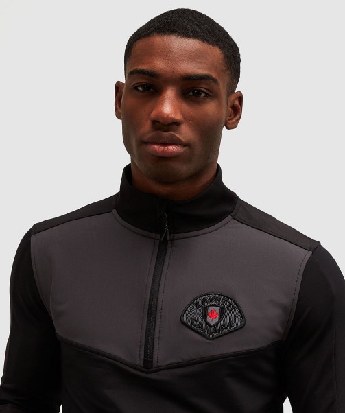 Rivelini Quarter Zipped T-Shirt Zavetti Canada Jet Black