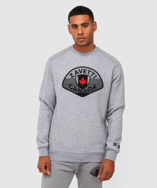 Grey Marl Botticini 2 Tone Sweatshirt Zavetti Canada