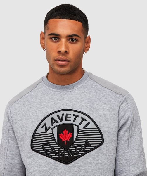 Grey Marl Botticini 2 Tone Sweatshirt Zavetti Canada
