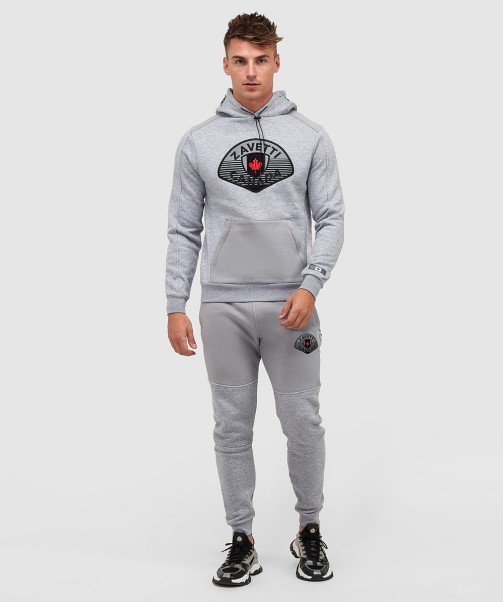 Zavetti Canada Botticini Two Tone Overhead Hoodie Grey Marl