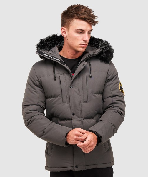 Zavetti Canada Oshawa 2.0 Puffer Parka Jacket Monument Grey