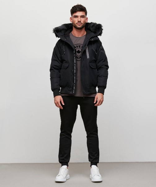 Zavetti Canada Obella Reflective Trim Parka Black