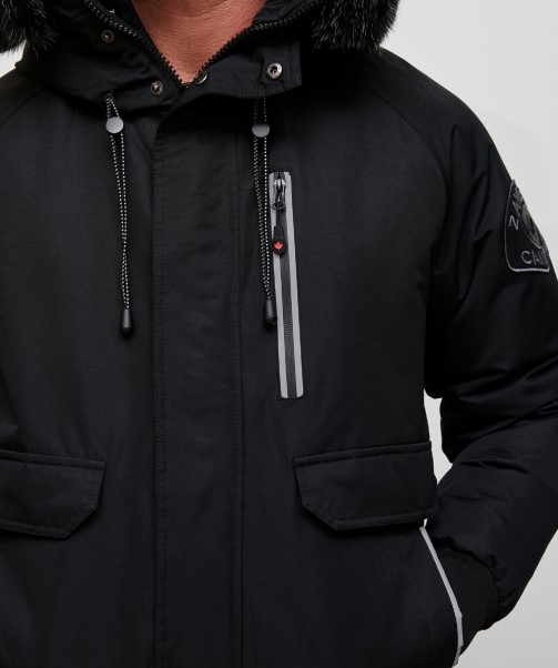 Zavetti Canada Obella Reflective Trim Parka Black