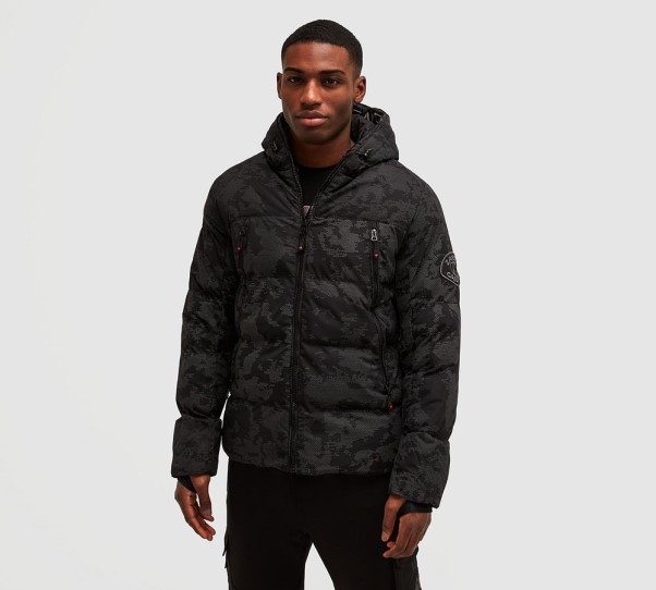 Zavetti Canada Jet Black Malvini 2.0 Reflective Puffer Jacket