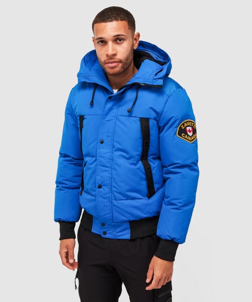 Zavetti Canada Aylmer Puffer Fur Hooded Bomber Jacket Asphalt