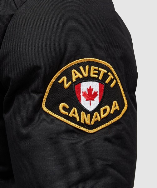 Zavetti Canada Aylmer Puffer Fur Hooded Bomber Jacket Asphalt