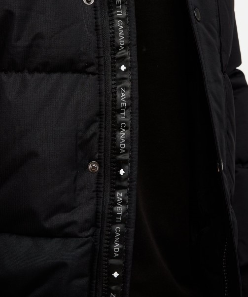 Zavetti Canada Aylmer Puffer Fur Hooded Bomber Jacket Asphalt