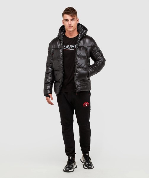 Black Malvini 2.0 Shiny Puffer Jacket Zavetti Canada
