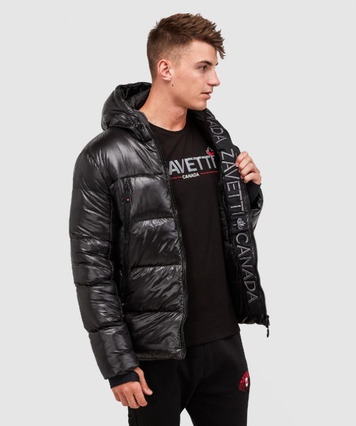 Black Malvini 2.0 Shiny Puffer Jacket Zavetti Canada