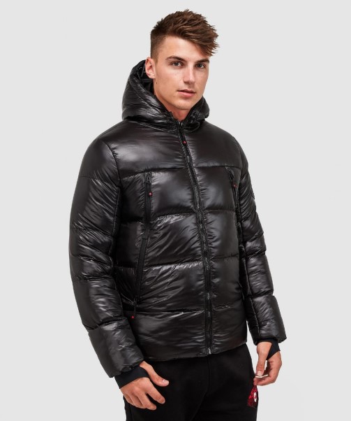 Black Malvini 2.0 Shiny Puffer Jacket Zavetti Canada