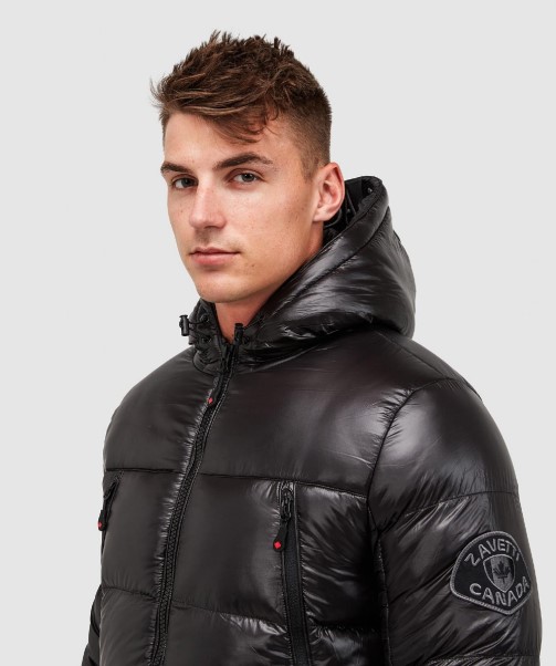 Black Malvini 2.0 Shiny Puffer Jacket Zavetti Canada