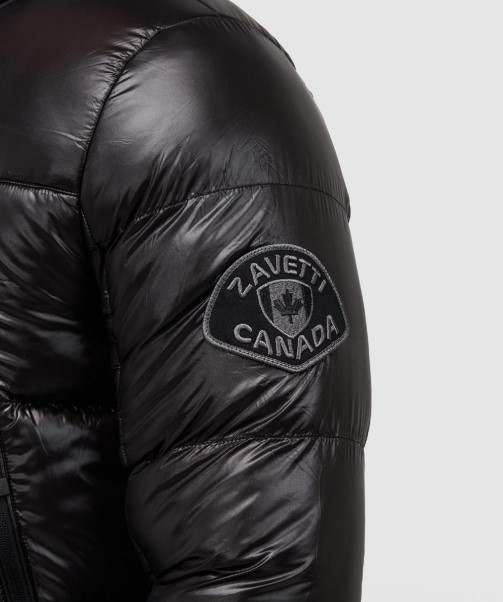 Black Malvini 2.0 Shiny Puffer Jacket Zavetti Canada