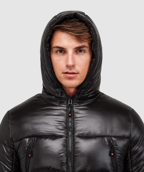 Black Malvini 2.0 Shiny Puffer Jacket Zavetti Canada