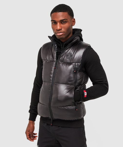 Malvini 2.0 Shiny Puffer Gilet Jet Black Zavetti Canada