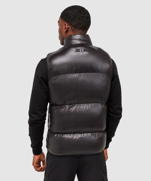 Malvini 2.0 Shiny Puffer Gilet Jet Black Zavetti Canada