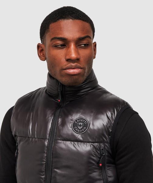 Malvini 2.0 Shiny Puffer Gilet Jet Black Zavetti Canada