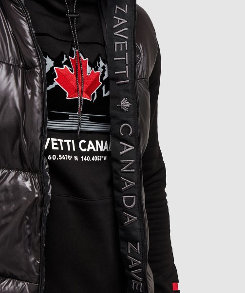 Malvini 2.0 Shiny Puffer Gilet Jet Black Zavetti Canada